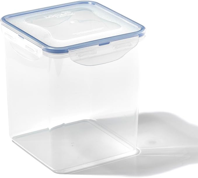 LOCK & LOCK Easy Essentials Pantry Food storage containers with lids/Pantry storage/Airtight containers, BPA free - Square - 11 cup - Great for Sugar, Clear, Square - 88 Ounce (Pack of 2)