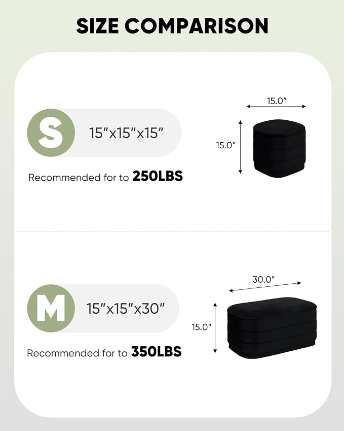 B FSOBEIIALEO Velvet Storage Ottoman with Tray, Square Folding Ottoman with Storage Coffee Table Foot Rest for Dorm Room, Living Room Black, 15"x15"x15"