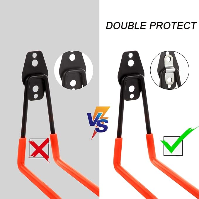 PHUNAYA Garage Storage Utility Hooks,Wall Mount&Heavy Duty Garage Hanger & Organizer to Handle Ladder, Hold Chairs,with Premium Steel to Hang Heavy Tools for Up to 55lbs(4Pack*7.5Inch)