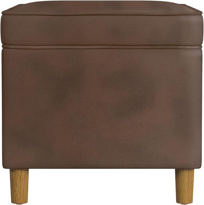 Spatial Order 24" Dinah Collection Storage Ottoman - Brown Faux Leather