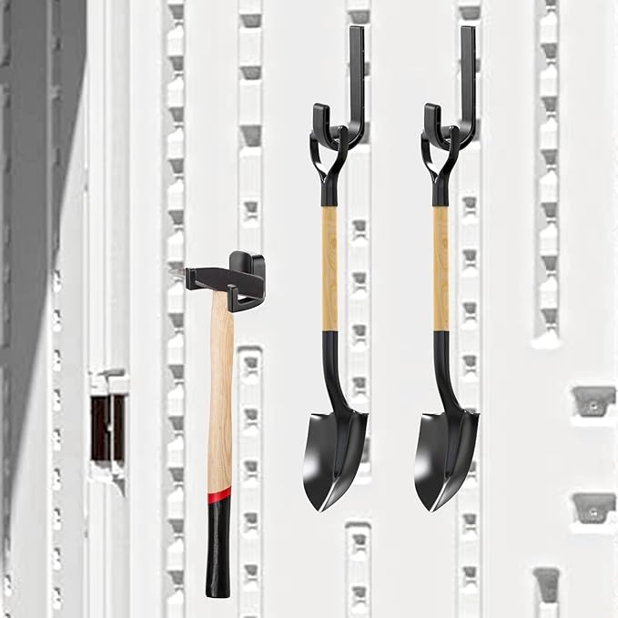 6 Packs Storage Shed Hooks Compatible with Suncast Shed and Craftsman Shed | U-Shape and J-Shape Storage Shed Shelves Accessories with 4 Packs Long Bolts for Organizing Tool, Ladders, Bulk Items