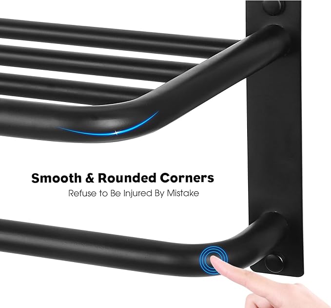 3-Tier Bathroom Towel Rack, SUS 304 Wall Mount, Matte Black