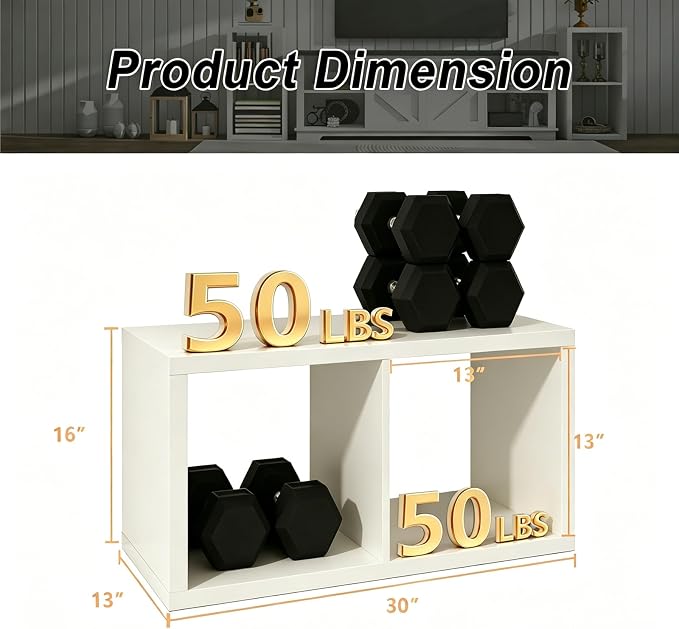 CTESNE【Wooden】 2 Cube Storage Organizer Shelf with Anti-Tipping Kits, Horizontal and Vertical Dual-use Standing Open Bookshelf（White）