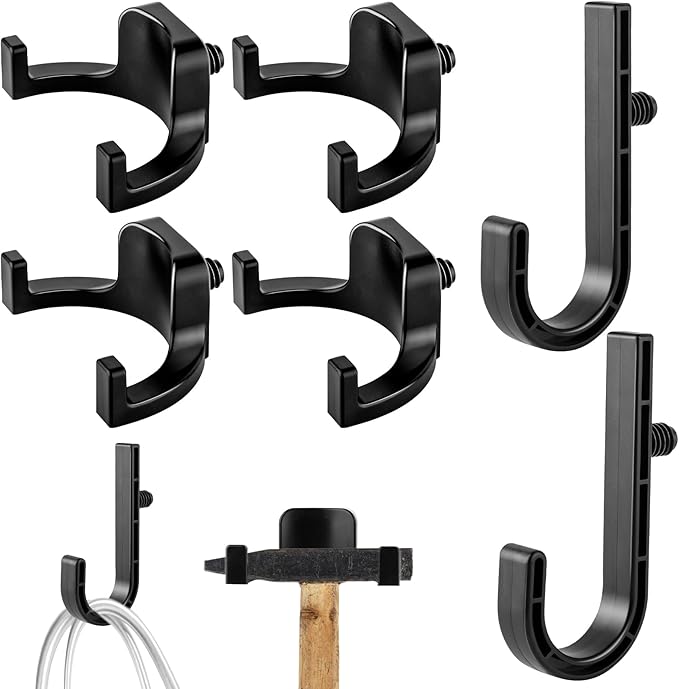 6 Packs Storage Shed Hooks Compatible with Suncast Shed and Craftsman Shed | U-Shaped and J-Shaped Storage Shed Shelf Accessories for Organizing Tools, Ladders, and Bulk Items, Suncast Shed Accessories