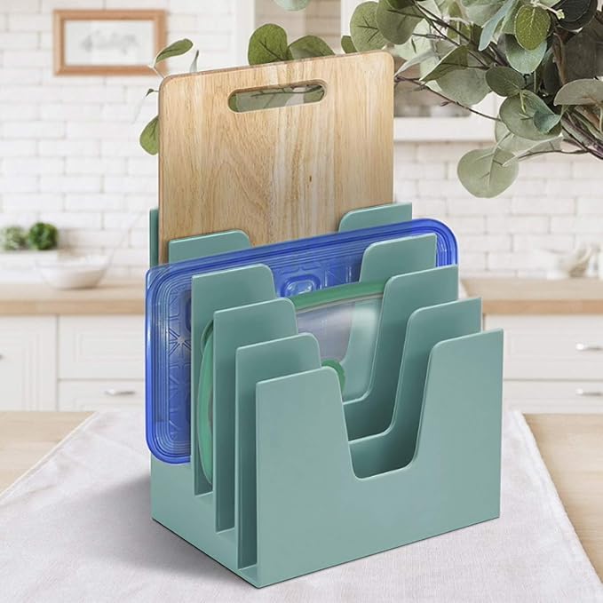 Acrimet 5 Section Incline File Sorter Organizer, Desktop Mail Holder, Green | Durable Plastic, Space-saving Design, Easy Document Access, Ideal for Office, Home and School Use