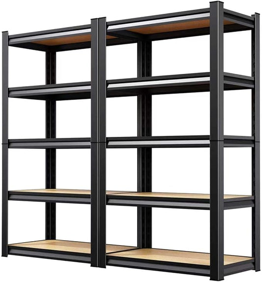 71" H x 28" W x 12" D Garage Shelving Unit, 2-Pack Heavy Duty Metal Storage Shelves,1900 LBS Total Capacity, Adjustable Boltless Steel Racks for Garage, Pantry, Basement, Warehouse, Black