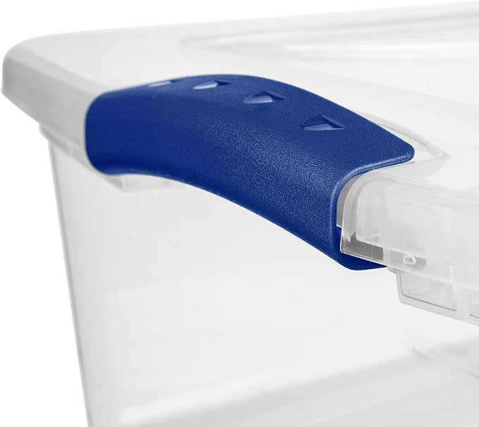 32 Quart Clear Plastic Latching Storage Bin with Lid | Transparent Lid & Bin, Stackable Design, Under Bed Storage, Secure Latch Closure, 61x41x18 cm External
