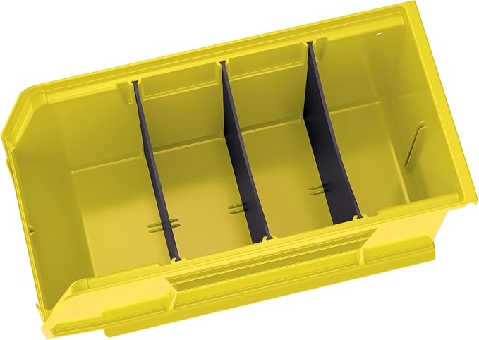 Akro-Mils 30230 AkroBins Plastic Storage Bins, 11"x5"x5", Yellow, 12-Pack | Space-Saving Stackable Bins for Garage, Pantry, Craft Organization