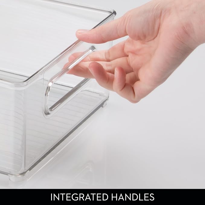 iDesign Stackable Fridge Bin | Storage Bin for Freezer or Pantry Organization, Clear, Made in USA