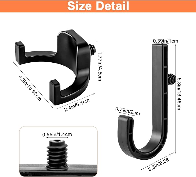 6 Packs Storage Shed Hooks Compatible with Suncast Shed and Craftsman Shed | U-Shaped and J-Shaped Storage Shed Shelf Accessories for Organizing Tools, Ladders, and Bulk Items, Suncast Shed Accessories