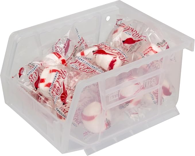 Akro-Mils 30210 AkroBins Plastic Storage Bins, Space-Saving Stackable Bins for Garage, Pantry, Craft Organization, 5" x 4" x 3", Clear, 6-Pack