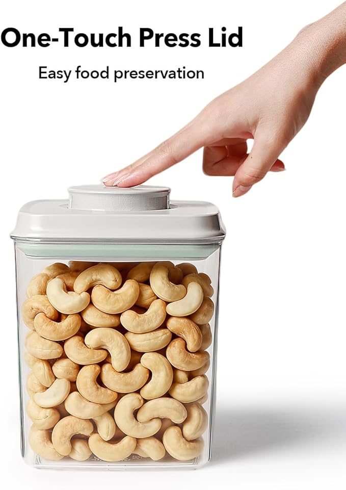 Airtight Food Storage Container with One-Touch Lid, 2.8 QT / 2.65 L Stackable BPA-Free PET for Coffee, Sugar, Spices & Pantry Organization.