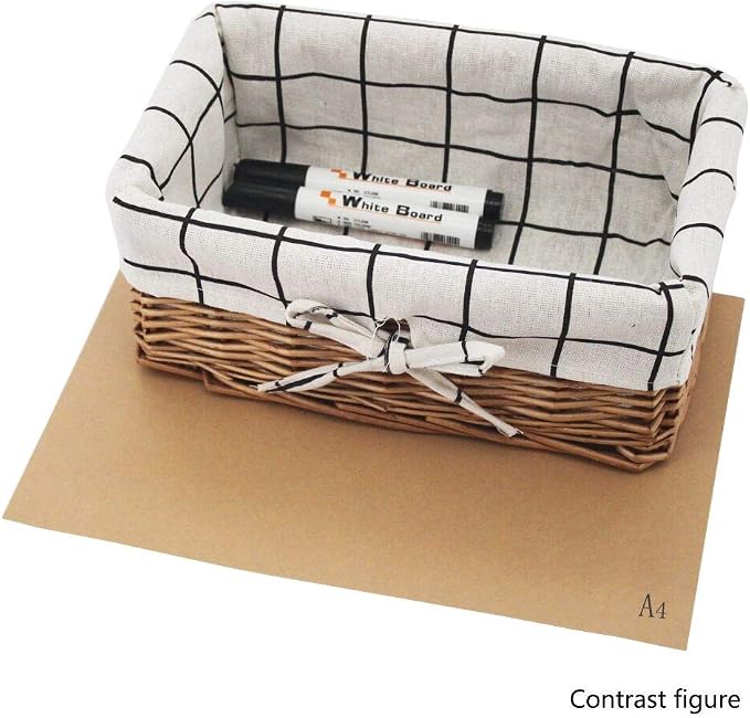 Wicker Storage Basket, Rectangular Storage Basket，Natural and Decorative, Arts and Crafts. (Natural)