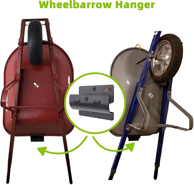 Ladder Hanger for Garage Wall, Heavy Duty Ladder Storage for Folding Chair, Wall Mount Wheelbarrow, Patio Furniture, High Support Save Space in Garden, Shed Or Workshop and More, 1 Pack