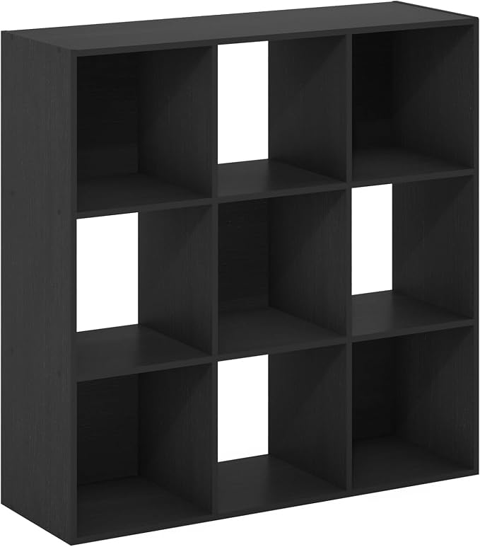 Furinno PELLI Closet Organizers and Storage, 9-Cube Closet Organizer, Open Shelf Closet Storage, for Wardrobe, Bedroom, Living Room, Americano