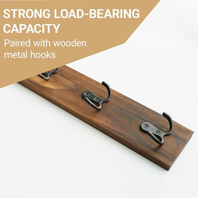 Vertical Key Holder for Wall, Vertical Wooden Key Rack Organizer for Car Keys, Dog Leash,Wallet, Compact Wall Mount for Garage, RV, Dorm