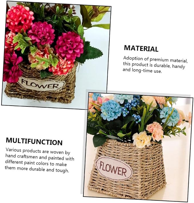 POPETPOP 2pcs Large Storage Baskets for Living Room Decorative Woven Basket Nursery Organizer
