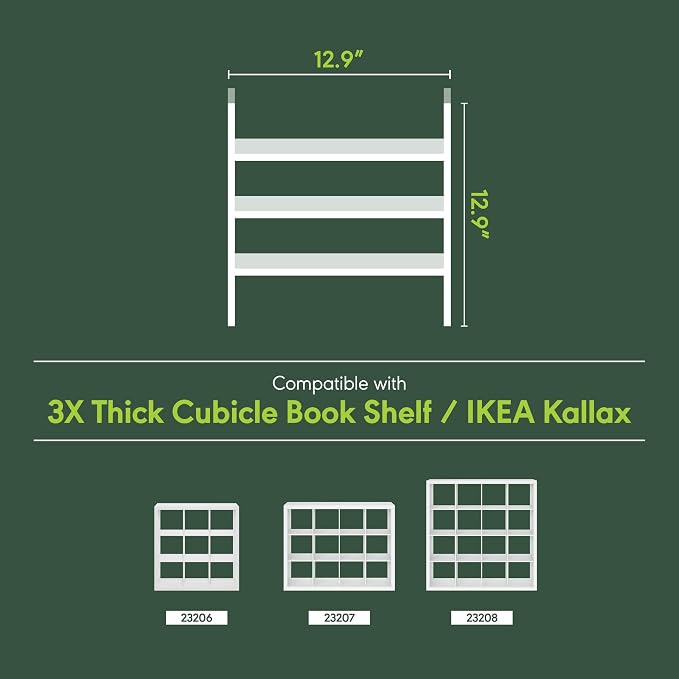 Furinno Cubicle Cube Insert, 3-Shelf Cube Organizer, 3-Tier Shelf Accessory, Fits into Furinno Triple Thick Cubes, IKEA Kallax, for Organizers and Storage, White