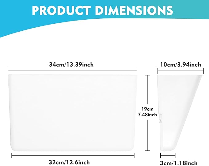EASEPRES 6 Pack White Plastic Single Pocket Hanging File Organizer, Wall Mount Paper Mails Magazines Holder, Mounted Folder Bins for Office School and Home, 12.99x4.13x7.48 inches