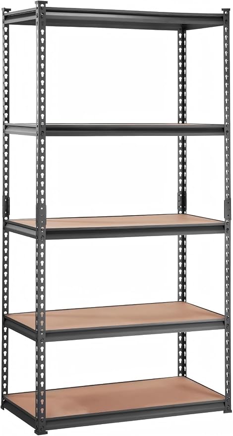 Storage Shelving Unit, 5-Tier Adjustable Metal Storage Shelves, 36" L x 18" W x 72" H Heavy Duty Garage Storage Shelves for Kitchen Pantry Basement Bathroom Laundry