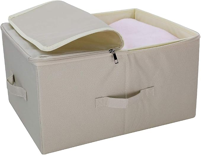 17.6 X 13.6 X 9.7",Folding Closet Clothes Storage Boxes with Zip Lid, 2 PCS | 17.6"x 13.6"x 9.7", drawer Cubes, Breathable Fabric & foldable Design Organizer Bins for Clothing Toy Dolls, Blankets