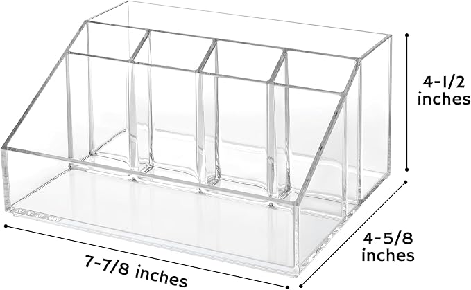 STORi Stackable Desk Organizer, Clear Pen Pencil Makeup Brush Holder for Desktops and Vanities, 6 Compartment Caddy (Made in USA)