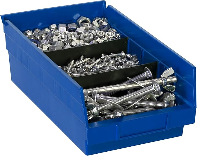 Akro-Mils 30130 Heavy Duty Plastic Shelf Bins, 12"x 6.5"x 4", Blue, 12-Pk | Heavy Duty Nesting Storage Bins for Garage, Closet, Refrigerator, Kitchen, Cabinet, Drawer Organization, Pantry Organization
