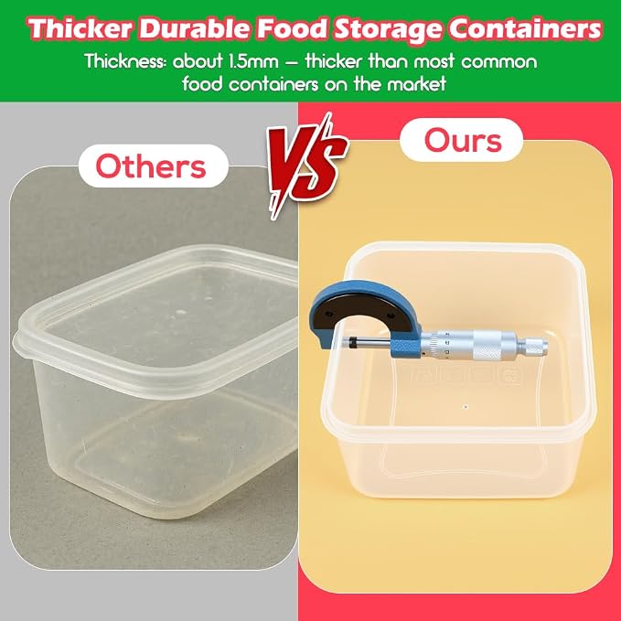 62PCS Thick Food Storage Containers with Airtight Lids for Meal Prep | BPA-Free Plastic Food Container Set for Leftovers, Snacks, Lunch, Fruit, Freezer Storage & Kitchen Organization, Leakproof