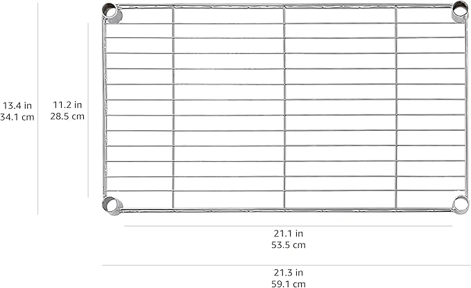 Amazon Basics 5-Shelf Adjustable Storage Shelving Unit for Garage, Steel Wire Rack, 200 Pound Loading Capacity per Shelf, 23.2" x 13.4" x 60", Chrome Finish