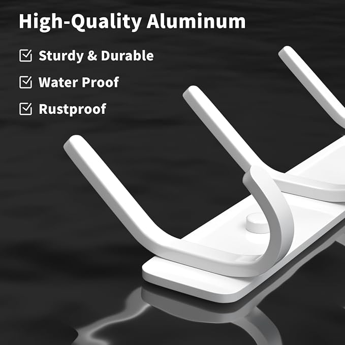 Coat Rack Wall Mount Hooks - 15 Inch White Metal 6-Hook Rack(2 Pack) | Modern Kids Room, Entryway & Bathroom Hanger for Towels, Coats, Purses, Bags