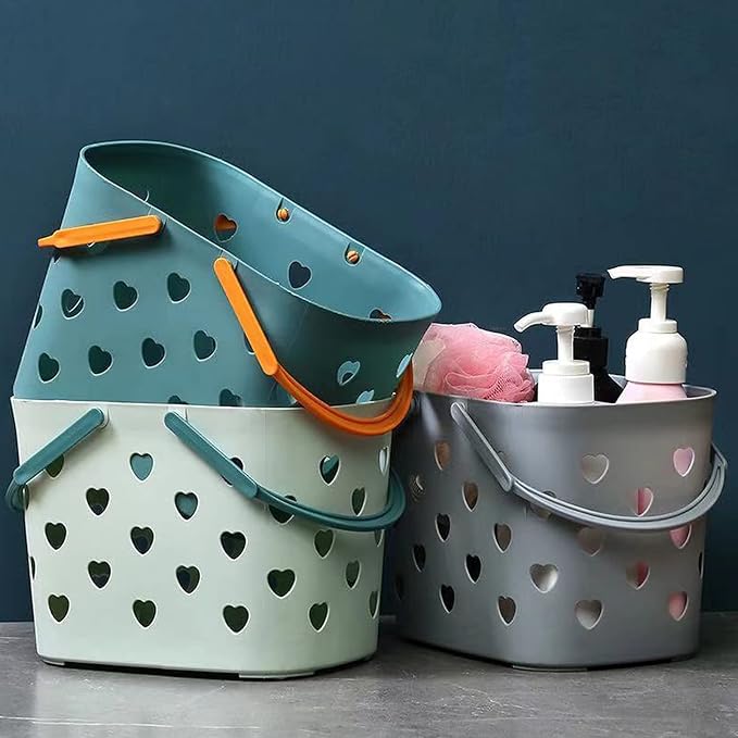 Portable Shower Caddy with handle Plastic Shower Basket Organizer, Grey | Bathroom Caddy Storage Tote Cleaning Supply Caddy for College Dorm, Kitchen, Pantry, Garage