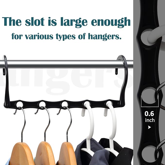 AMKUFO 12 Pack-Closet-Organizers-and-Storage, Hangers-Space-Saving-for-Closet-Organization, Clothes-Hanger-Space-Saver-for-College-Dorm-Room-Essentials, Small-Apartment-Storage