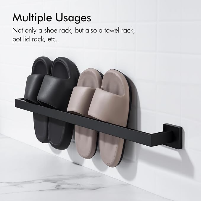BANOLUX Towel Rack, 36-Inch Single Towel Bars for Bathroom, Towel Racks for Bathroom Wall Mounted SUS304 Stainless Steel Hand Towel Holder Organize Heavy Duty, Matte Black Towel Bar