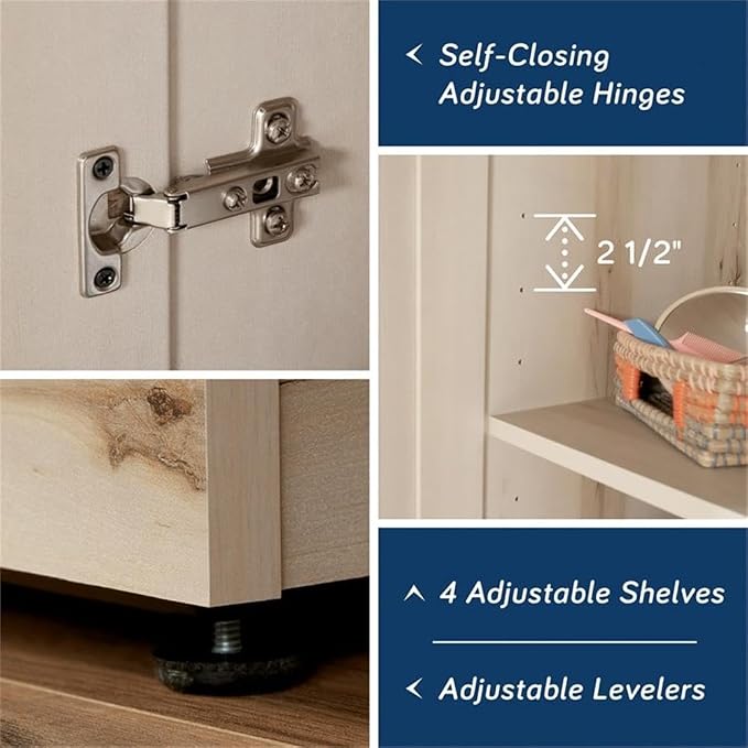 Sauder HomePlus Two Door Storage Cabinet/Pantry Cabinet, Pacific Maple Finish | Two Door