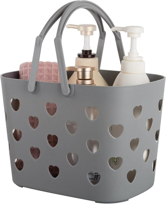 Portable Shower Caddy with handle Plastic Shower Basket Organizer, Grey | Bathroom Caddy Storage Tote Cleaning Supply Caddy for College Dorm, Kitchen, Pantry, Garage