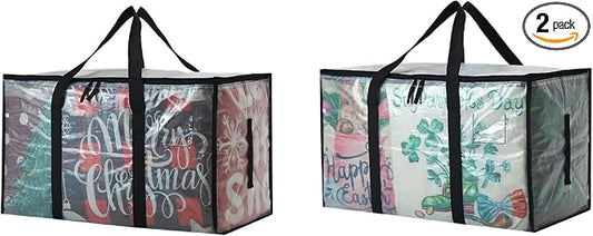 2 Pack Heavy Duty 93L (24.5 Gallon) Stackable Plastic Storage Bins with Lids, Clear Totes – For Home Organization and Storage, Sturdy and Reusable Alternative to Moving Bags