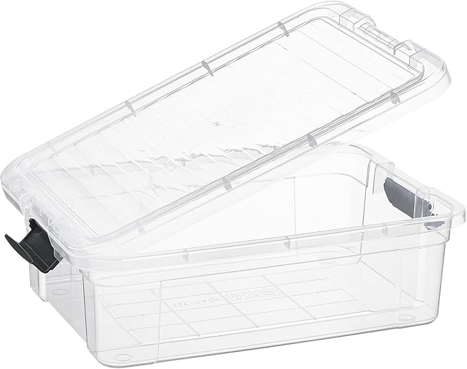 Superio 7.4 Quart Clear Plastic Storage Bin with Lid, Non-Toxic, BPA Free, Odor Free, Organizer Storage Box, Stackable Plastic Tote for Home, Garage, School, and Office