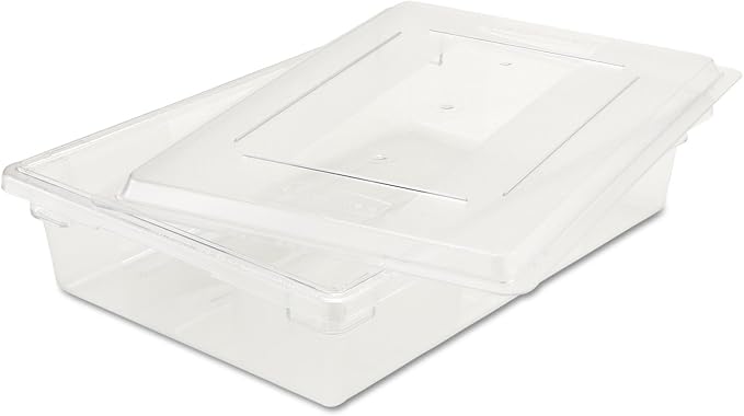 Rubbermaid Commercial Products Polycarbonate Food Storage Box/Tote 8.5 Gallon Clear for Restaurant/Kitchen/Cafeteria