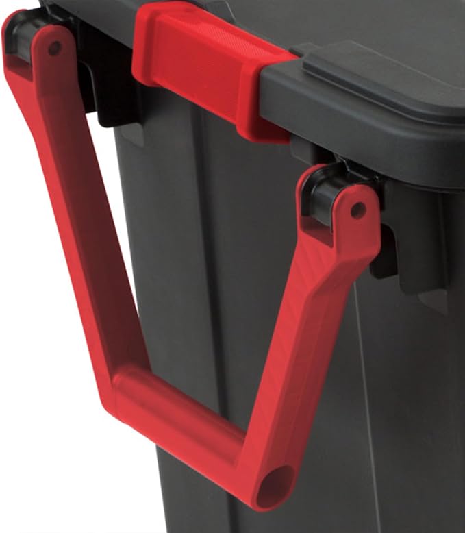 Sterilite Heavy Duty 40 Gallon Wheeled Industrial Storage Tote, 4-Pack, Black | Heavy-Duty and Stackable Utility Box Containers for Home, Office, and Basement Organization, Black