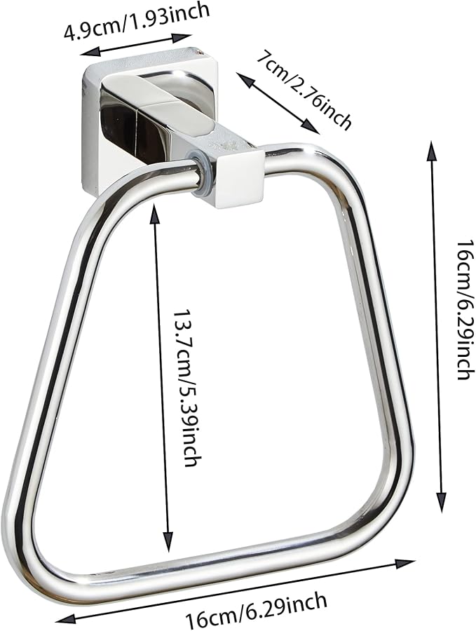 Chrome Towel Ring for Bathroom 2 Pack, Kitchen Bath Towel Holder Hangers Wall Mount Heavy Duty Stainless Steel