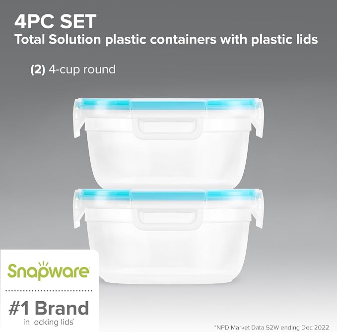 Snapware Plastic Total Solution 2-Pack (4 Cup) Food Storage Containers
