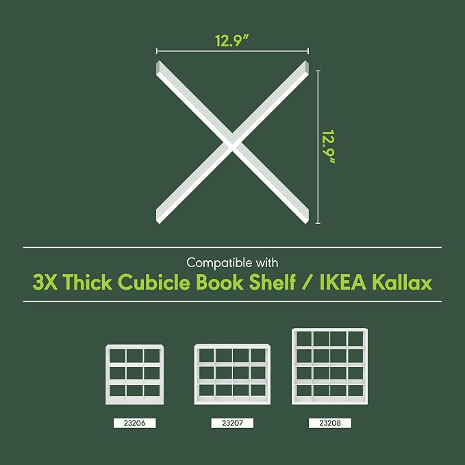 Furinno Cubicle X-Shelf Cube Insert, Cube Organizer, Plain White | Fits into Furinno Triple Thick Cubes, Ikea Kallax, for Organizers and Storage