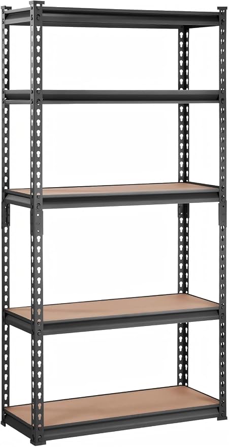 Storage Shelving Unit, 5-Tier Adjustable Metal Storage Shelves, 30" L x 12" W x 60" H Heavy Duty Garage Storage Shelves for Kitchen Pantry Basement Bathroom Laundry