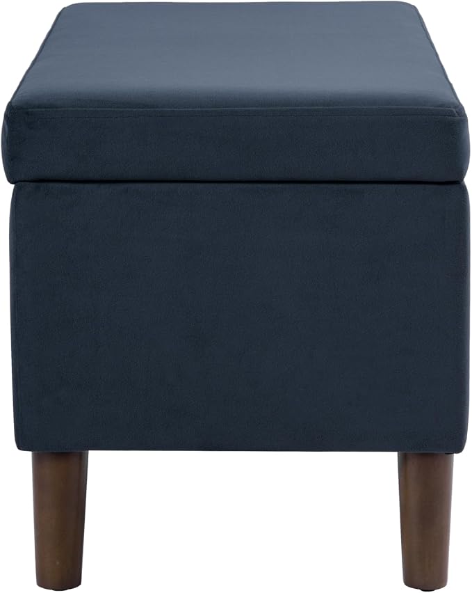 HomePop Malmo 36" Storage Bench - Blue Velvet