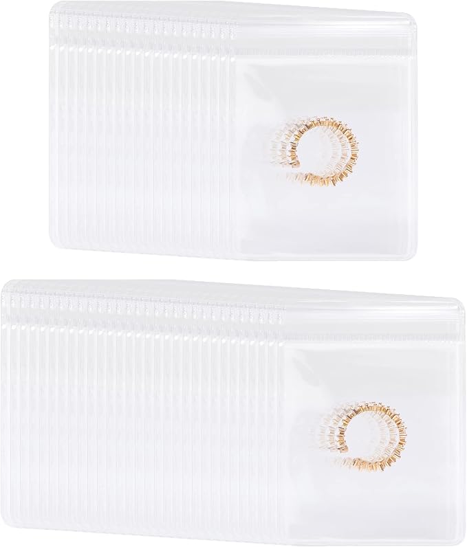 BAGSMART Jewelry Bags 50 Pcs Small Ziplock Rings Bags 2 x 3 Inch PVC Earring Packaging Sealing Zipper Clear Plastic Pouch Transparent Jewelry Organizer (Hanging Bag Is Not Included)