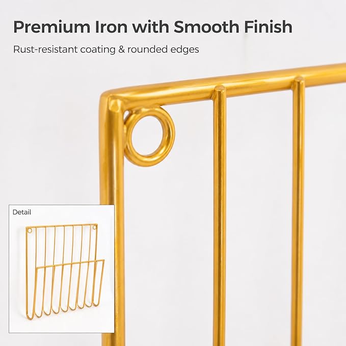 2 Pack Minimalist U-Shaped Wall Magazine Holder, Metal Wall Mounted File Organizer, No Drill Hanging Paper Mail Folder Rack for Home Office Document Magazine Storage
