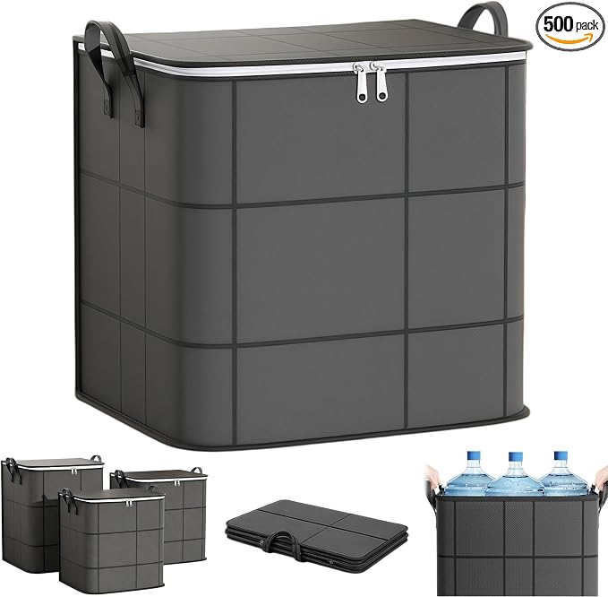 2027 New Thickened XXL Foldable Storage Bag With Reinforced Handles，M*1 | Large Capacity Zippered Fabric Organizer for Bedding & Clothes, Foldable Blanket Bag with Reinforced Handles