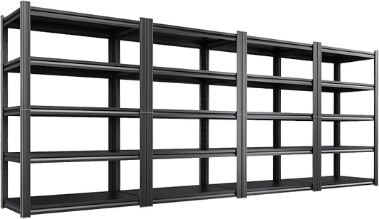 4 Pack Storage shelves Heavy Duty Metal Garage Shelving,71"H x 35"W | 5-Tier 16"D Garage shelves Adjustable Shelf Heights,Powder-Coated Finish,Rust & Scratch Resistant, Warehouse Workshop Use