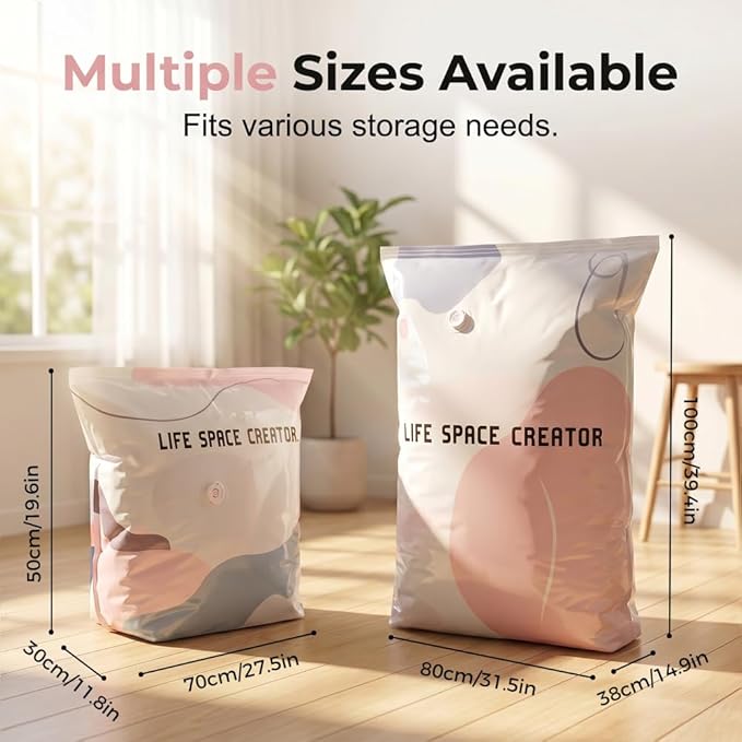 No-Pump Vacuum Storage Bags, Upgraded 3D Vacuum Storage Bags, Portable Large Clothes Compression Bags for Household Use, Convenient Cube Storage Bag for Clothes, Comforters, Blankets (2, 31.5*39.4in)