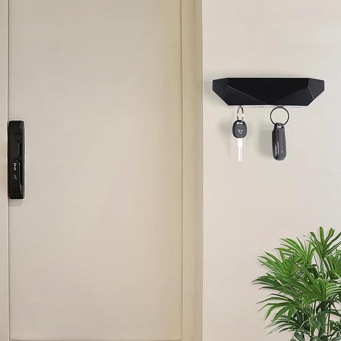 Key Holder Wall Mount Magnetic Key Holder Key Rack Key Hanger Key Hooks for Wall, Home Decor, House Decor, Apartment Decor, Living Room (Black)